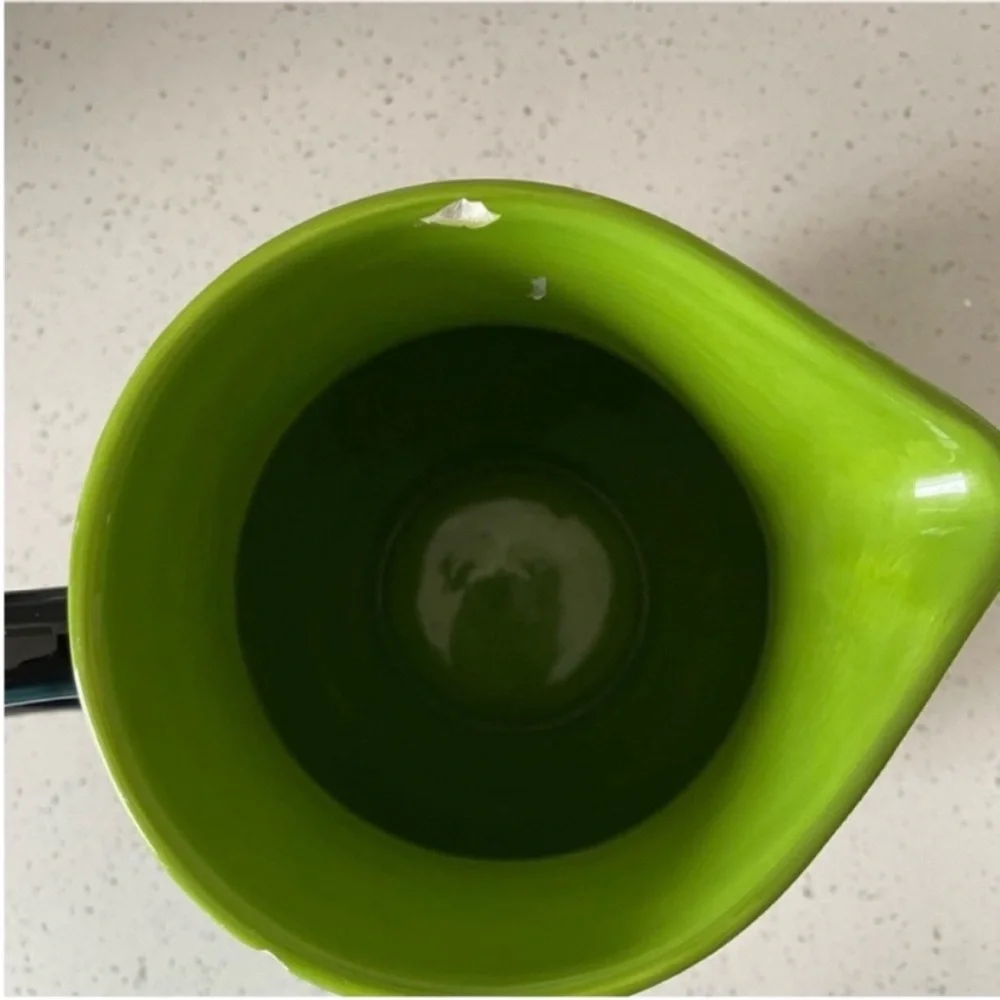 Crate&Barrel Black Red Yellow Ceramic Pitcher With Fruits